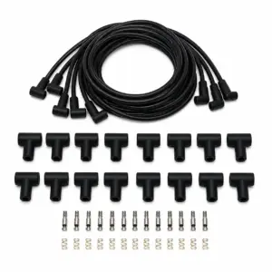 Mastodon Spiral Core 8.5mm 180 Degree Boots, Plug Wires Set – Black