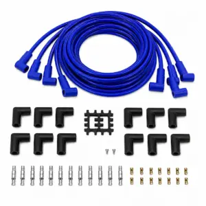 Mastodon Spiral Core 8.5mm 180 Degree Boots, Plug Wires Set – Blue