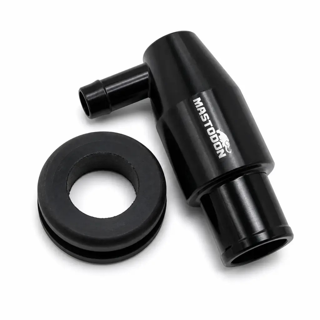 Mastodon Billet Aluminum PCV 3/4" Valve And Grommet Fits 1.25" ID Holes – Black