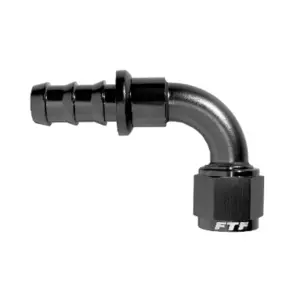 FTF Hose End Swivel Push On 90° An4 Black | MEF0418-9004BLK