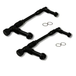 FTF Holley Dual Feed Inlet Kit – AN8 TO 7/8″ x 20 Thread Black | MEFCPO268-8-BLK