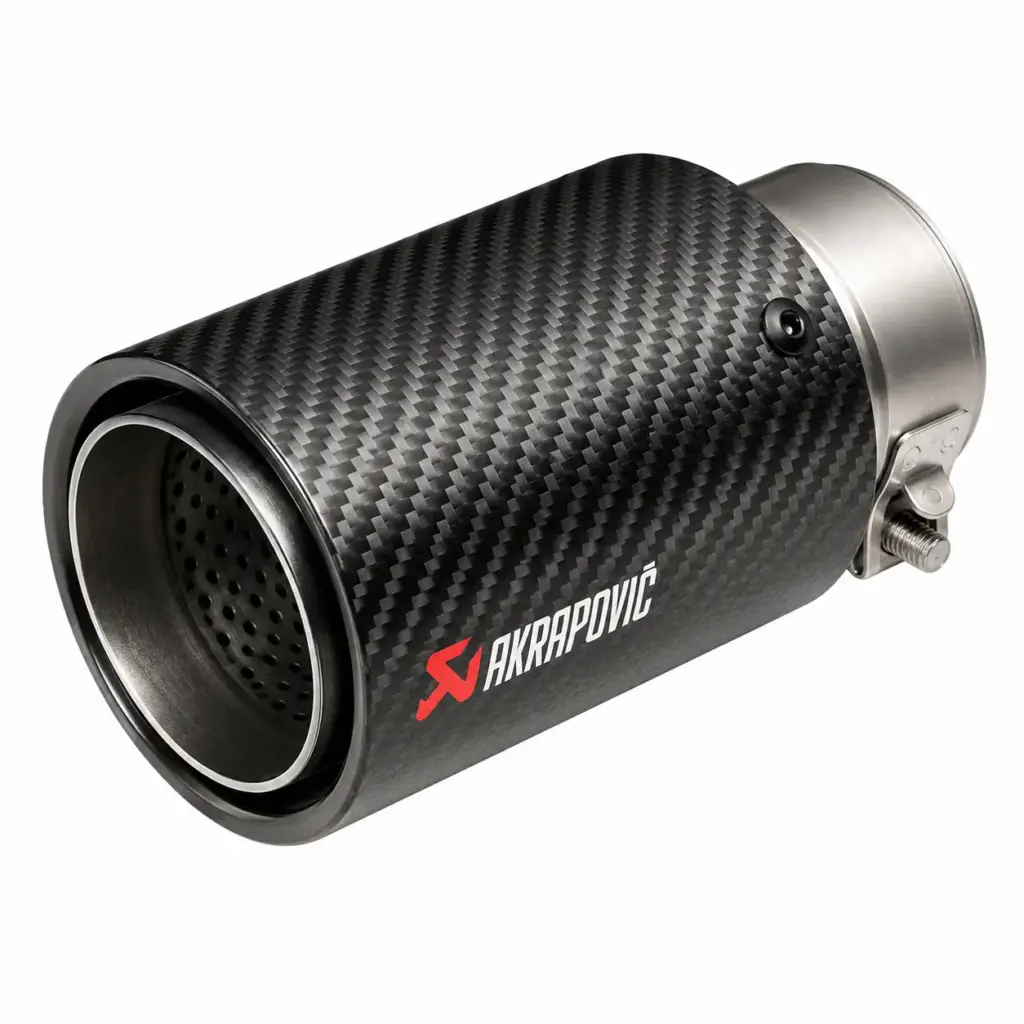 Akrapovic Exhaust Muffler Tip, Carbon Fiber, Round End