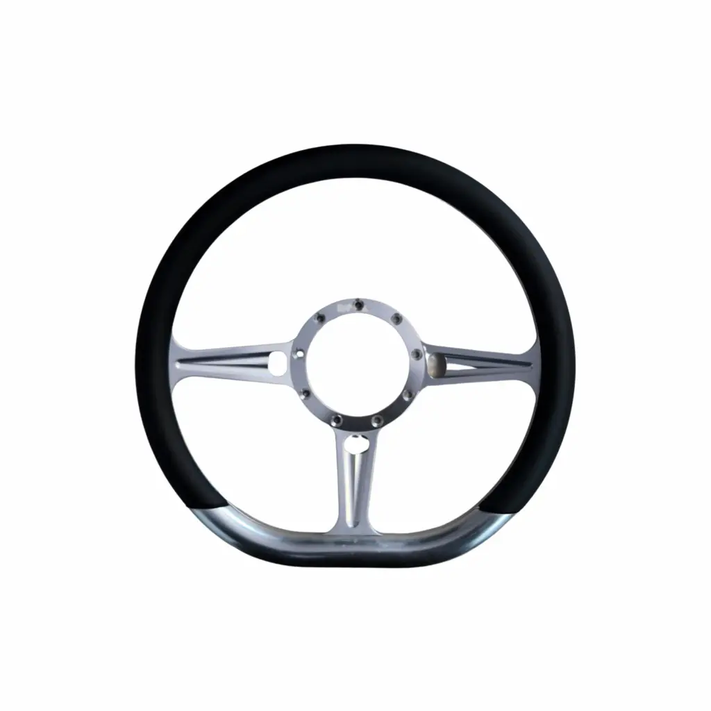 Mastodon 14 Inch Satin Half Wrap Black Steering Wheel